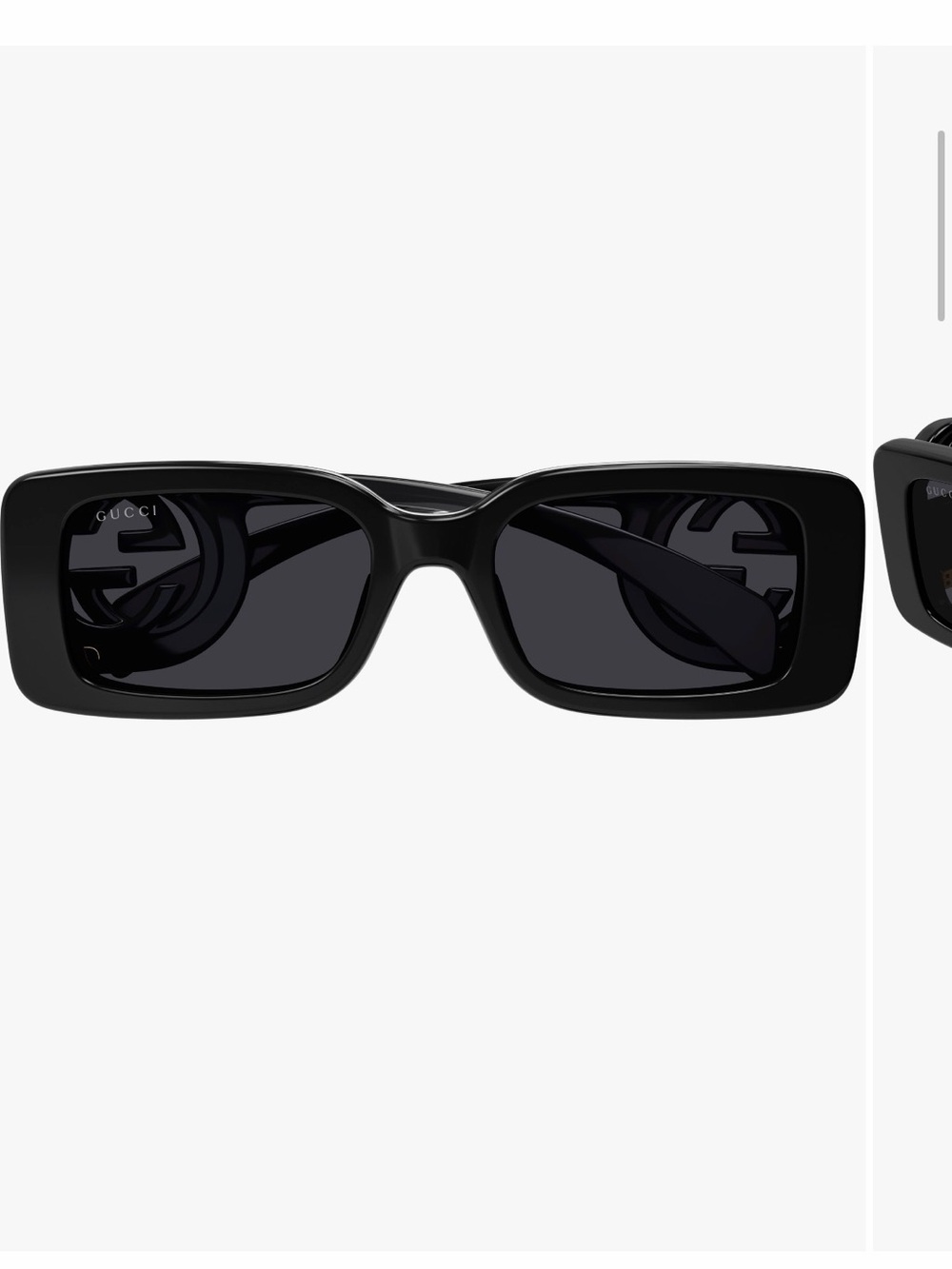 Gucci Black 54mm Rectangular Sunglasses